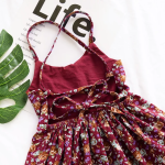 Φλοράλ βυσσινί φόρεμα 2704 - Image 7