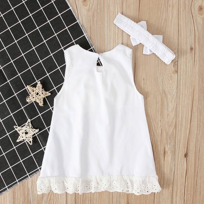 Baby White Dress με σατέν λεπτομέρειες 2765 - Image 3