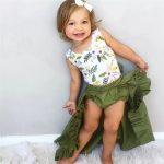 Floral with olive skirt  2724