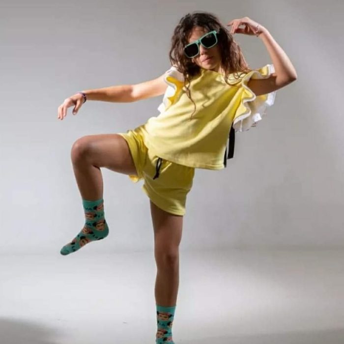 σετ για κορίτσι κίτρινο πολλά χρώματα βαμβακερό βολάν minielephant Kids Sets με Βολάν σε 4 χρώματα 2739 - Image 4