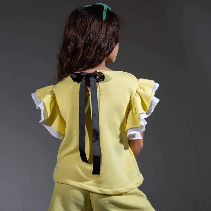 σετ για κορίτσι κίτρινο πολλά χρώματα βαμβακερό με πολλά χρώματα με βολάν καλοκαιρινό minielephant Kids Sets με Βολάν σε 4 χρώματα 2739 - Image 2