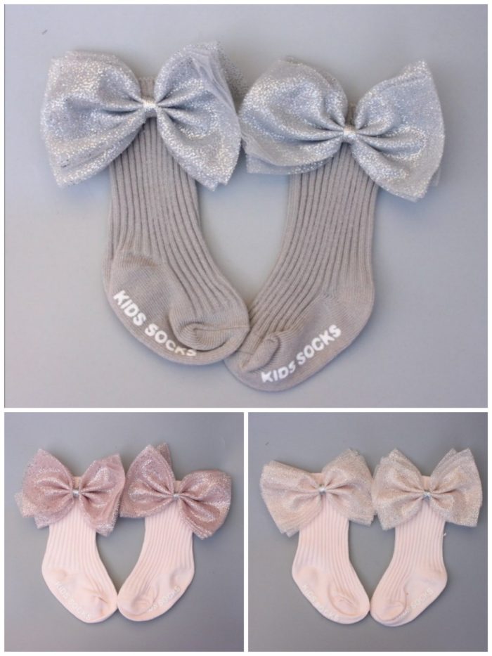 Βρεφικές κάλτσες με πον πον και φιογκάκια 8388 - Image 6