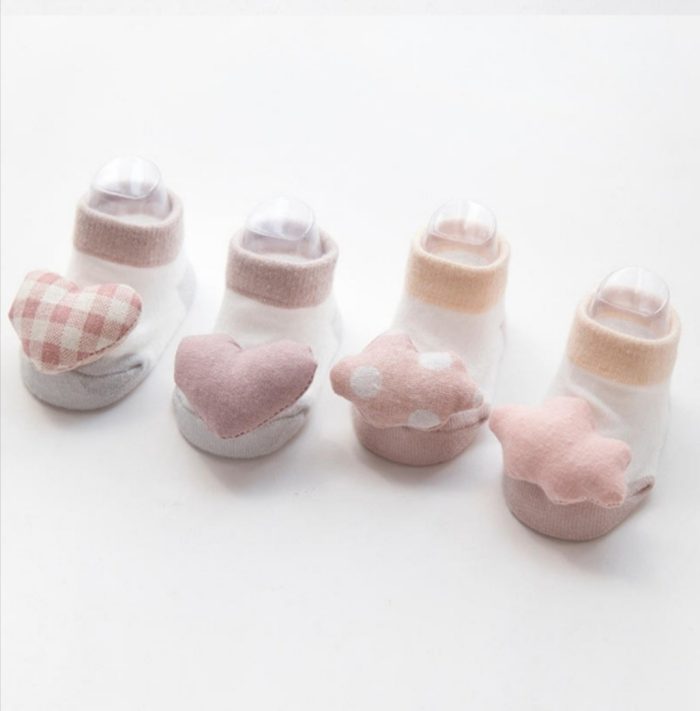 βρεφικές καλτσούλες καλτσάκια για μωρό κορίτσι αγόρι αστέρι καρδούλα ροζ minielephant.gr Βρεφικά τρισδιάστατα καλτσάκια 8396 - Image 7