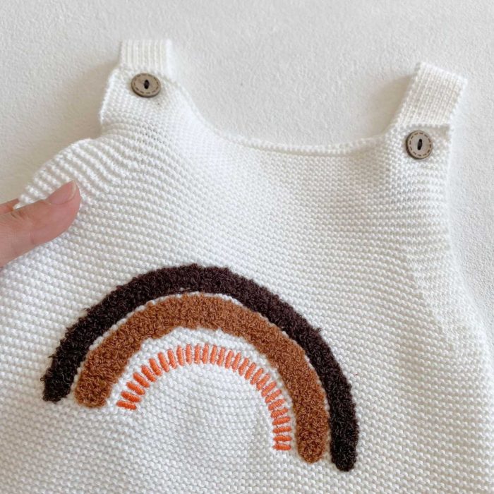 πλεκτή βρεφική σαλοπέτα για μωρό κορίτσι minielephant.gr Rainbow Knitted σαλοπέτα 2920 - Image 10