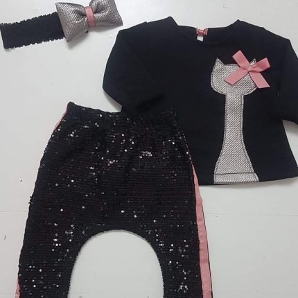 Baby Cat Silver σετάκι γάτα μαύρο-ασημί 2851