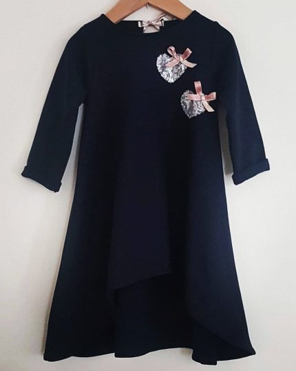 Blue Dress with Silver Hearts 2870