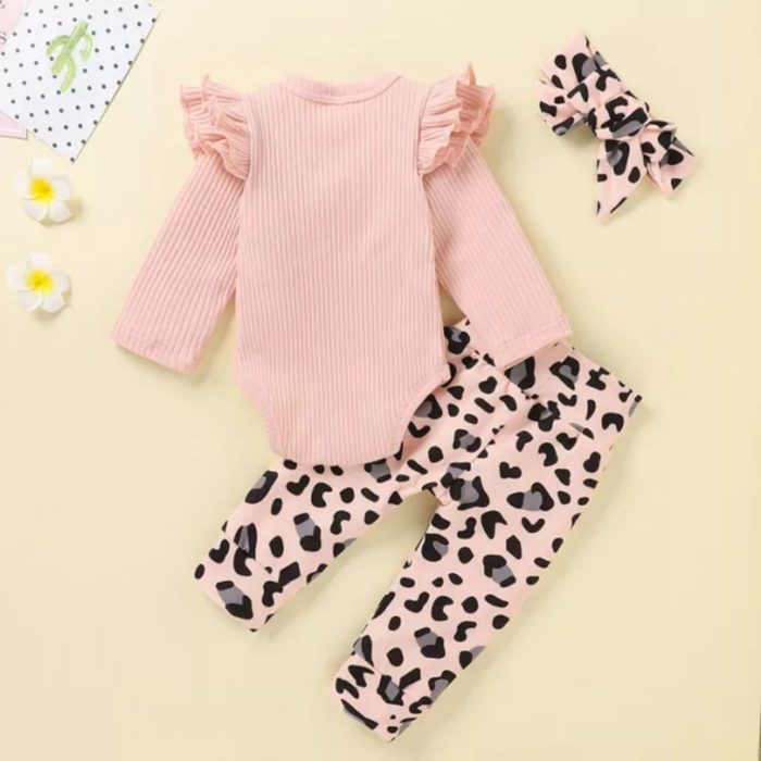 βρεφικό σετάκι λεοπάρ για μωράκι Minielephant.gr Baby Leopard Set σε 3 χρώματα  2711 - Image 5