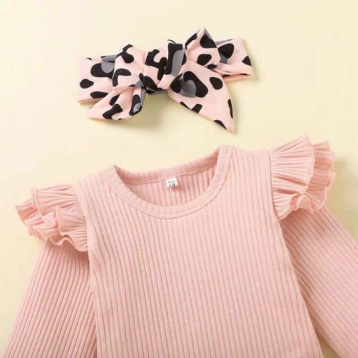 βρεφικό σετάκι ρούχα λεοπάρ minielephant.gr Baby Leopard Set σε 3 χρώματα  2711 - Image 4