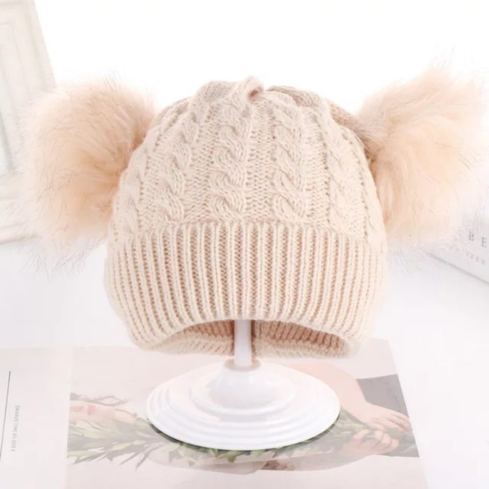 πλεκτά παιδικά σκουφάκια minielephant.gr Knitted πλεκτό σκουφάκι 0-3 ετών 3201 - Image 4