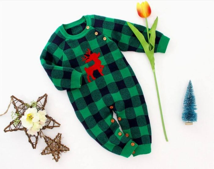 Χριστουγεννιάτικο Knitted Deer καρό 2835 - Image 4