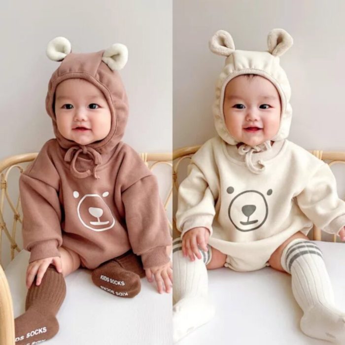 βρεφιά φορμάκια για αγόρι και κορίτσι minielephant Bear Romper 2802 - Image 2