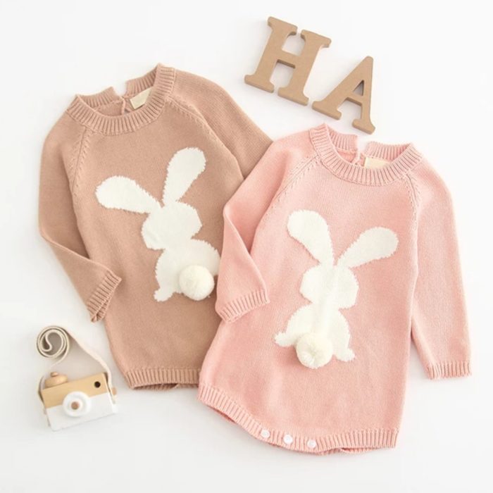 Knitted Rabbit Romper 2809 - Image 1