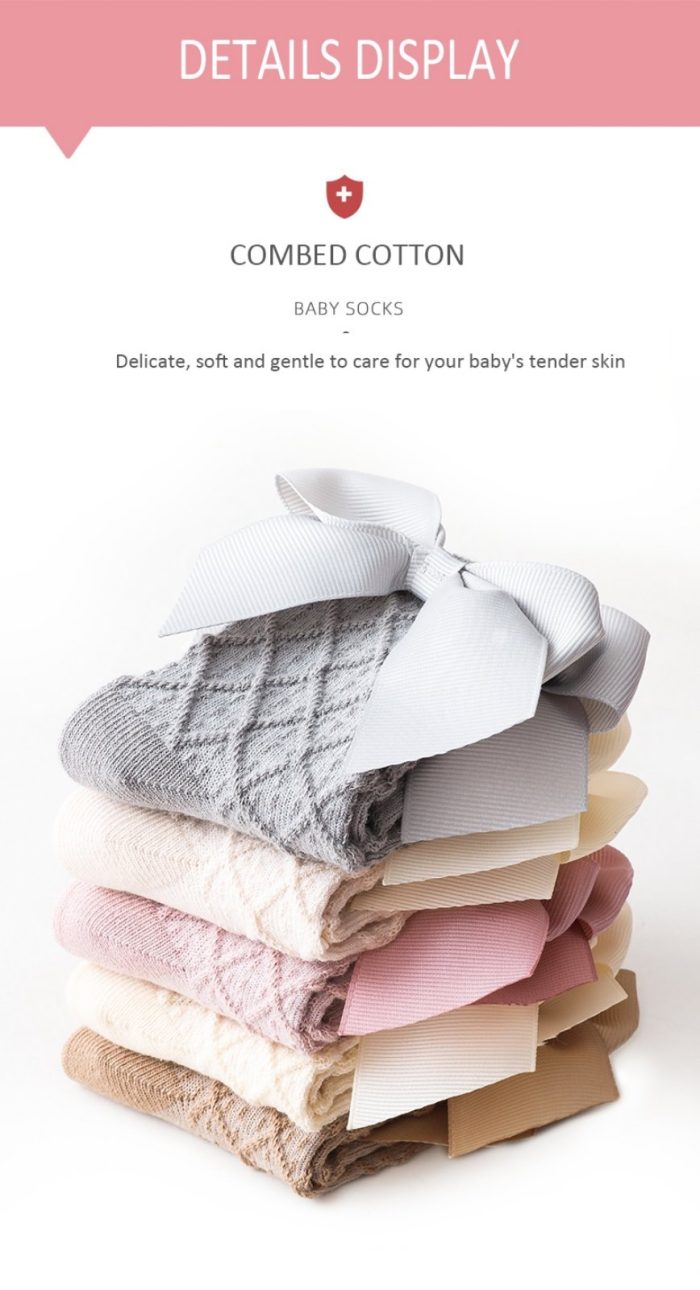 Πλεκτή καλτσούλα με φιογκάκι 8383 - Image 7