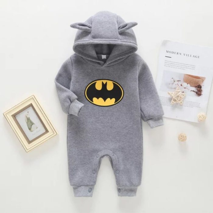 Βρεφικό φορμάκι σε γκρι για αγόρι minielepahnt Batman Jumpsuit 2435 - Image 7