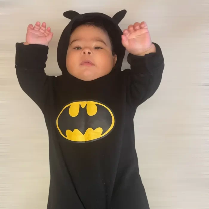 βρεφικά ρούχα φορμάκια για αγόρι minielephant Batman Jumpsuit 2435 - Image 4