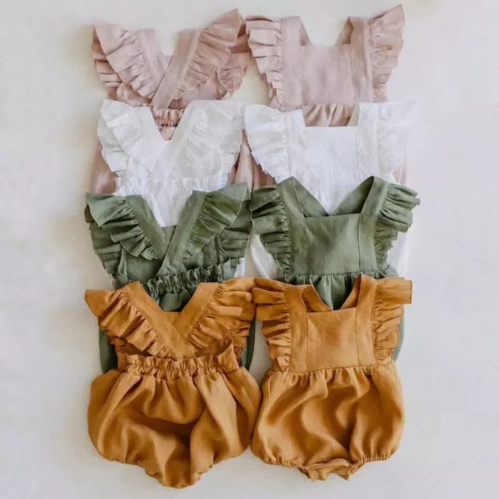 Baby Linen Girly Romper 2838 - Image 9
