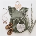 Baby Linen Girly Romper 2838 - Image 7