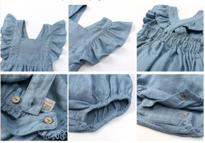 Baby Linen Girly Romper 2838 - Image 13