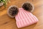 Baby Knitted Hat 2 pom pom One Size 0/3 yrs 3215 - Image 3