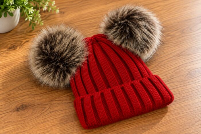 Baby Knitted Hat 2 pom pom One Size 0/3 yrs 3215 - Image 7