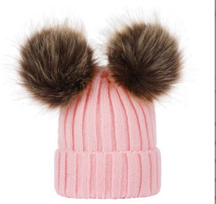 Baby Knitted Hat 2 pom pom One Size 0/3 yrs 3215 - Image 7