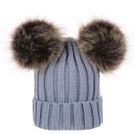 Baby Knitted Hat 2 pom pom One Size 0/3 yrs 3215 - Image 5