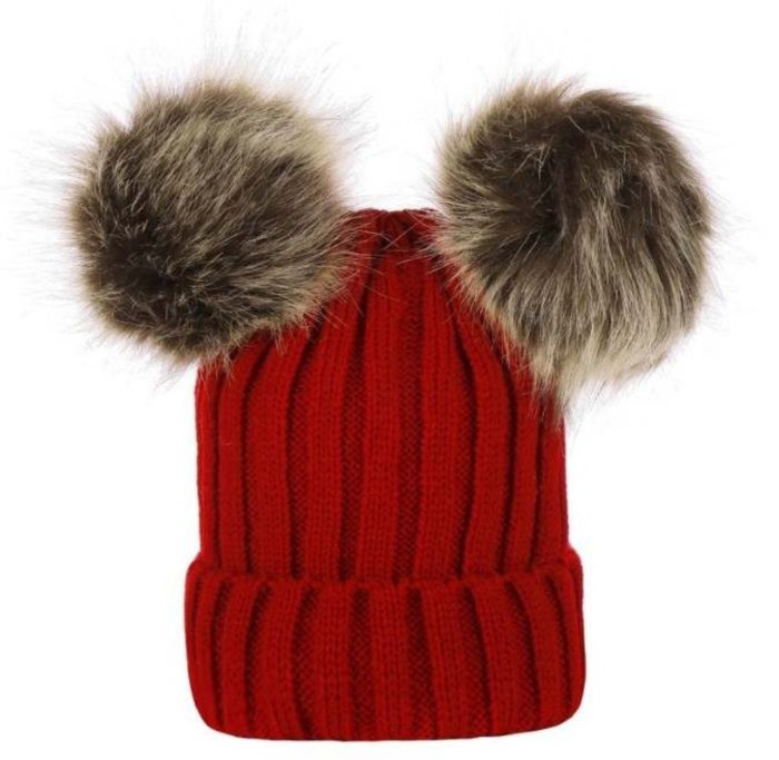 Baby Knitted Hat 2 pom pom One Size 0/3 yrs 3215 - Image 4