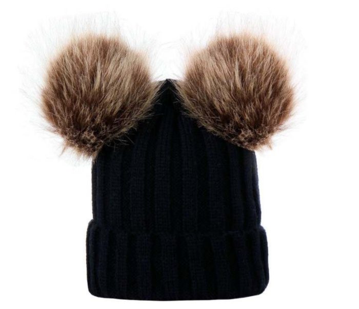 Baby Knitted Hat 2 pom pom One Size 0/3 yrs 3215 - Image 2