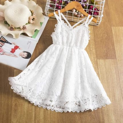 Girly Lace Dress White 2766
