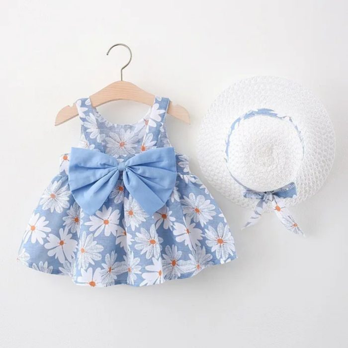 Daisy Dress With Hat Light Blue 2933 - Image 1