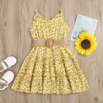Girly Floral Dress Yellow 2937 - Image 3