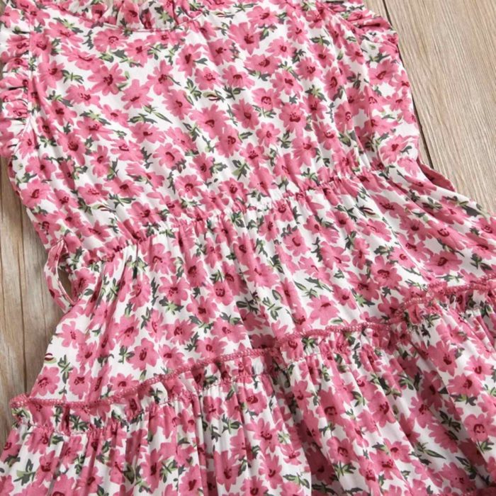 Girly Floral Dress Pink 2935 - Image 4