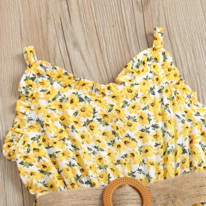 Girly Floral Dress Yellow 2937 - Image 5