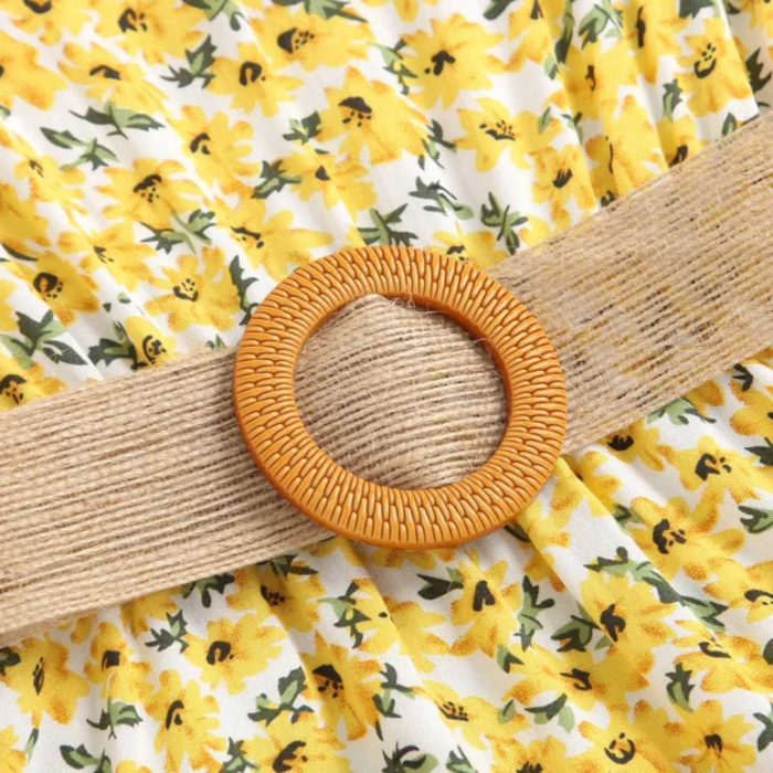 Girly Floral Dress Yellow 2937 - Image 6