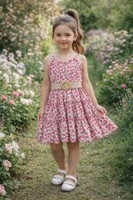 Girly Floral Dress Pink 2935