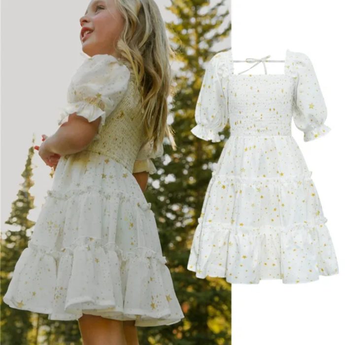 Stars Dress White 2965 - Image 4