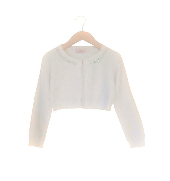 bolero μπολερό σε λευκό για κορίτσι παιδικά ρούχα minielephant Bolero White1308 - Image 1