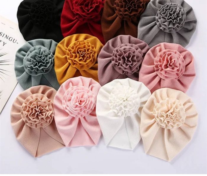 Βρεφικό/παιδικό τουρμπανάκι με λουλούδι 2217 - Image 3