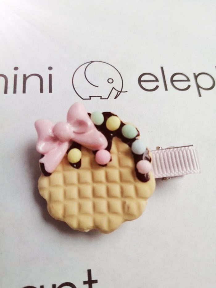 παιδικό κλιπ μαλλιών μπισκότο minielephant Cookie στρογγυλό 2555 - Image 1