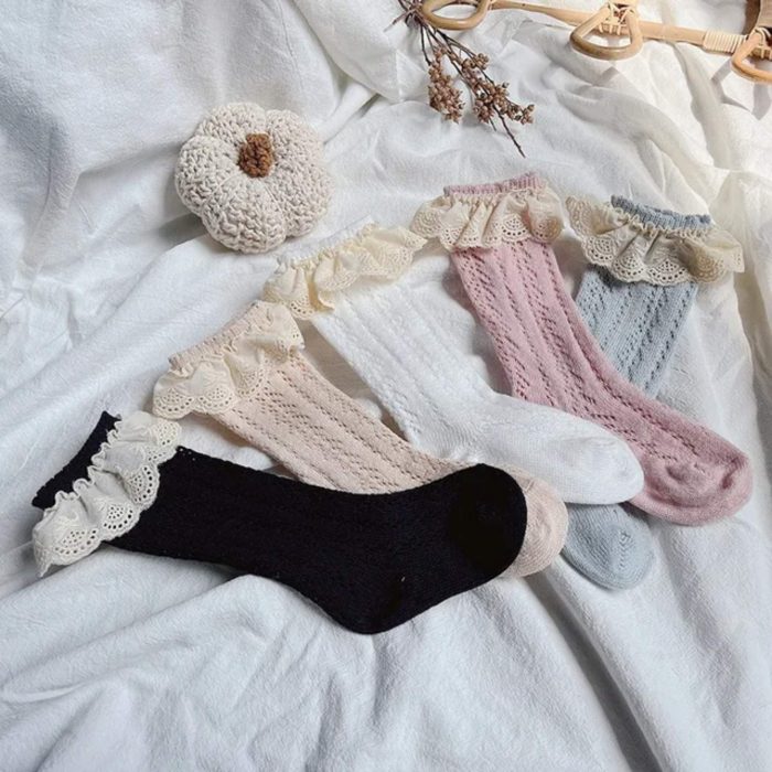 Δαντελένιες παιδικές κάλτσες 8425 - Image 4