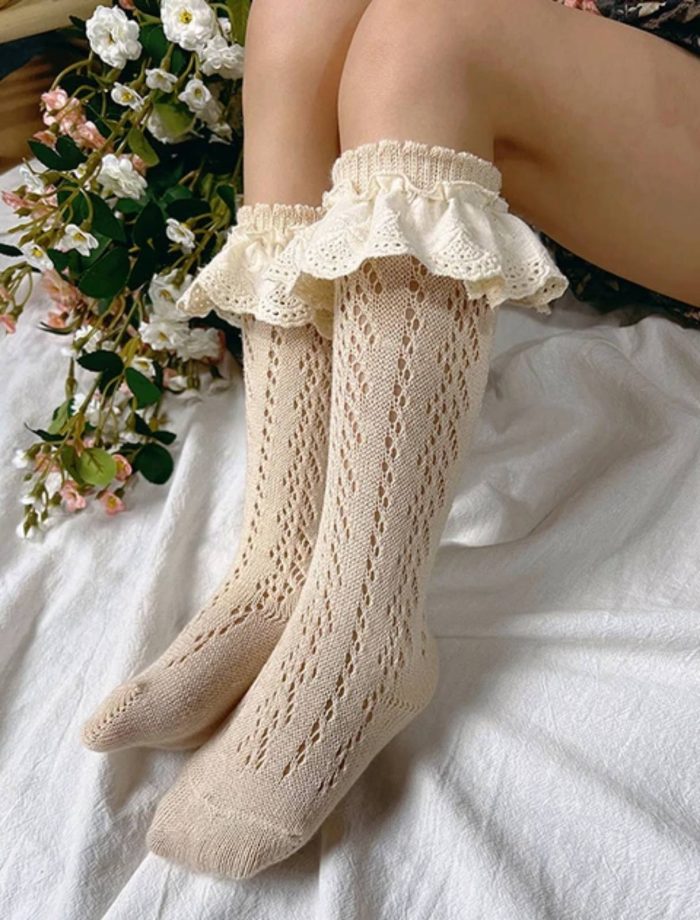 Δαντελένιες παιδικές κάλτσες 8425 - Image 2