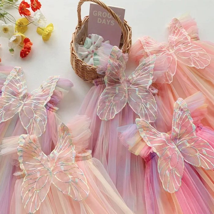 παιδικό φόρεμα για κορίτσι minielephant Muliti Color 5 Fairy Dress 2894 - Image 3
