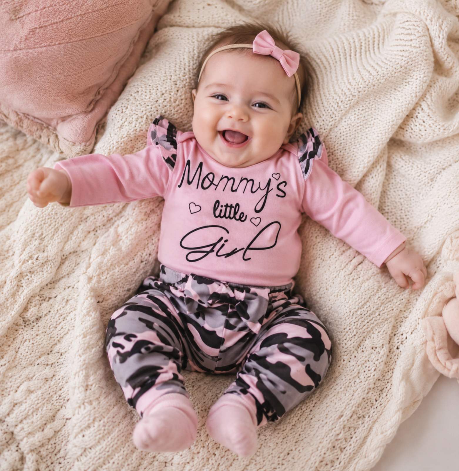 Army παραλλαγής σετάκι Daddy's or Mommy's Girl ροζ 2692