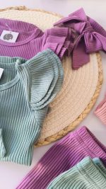 Casual παστέλ μονόχρωμο σετ 2602 - Image 2