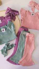 Casual παστέλ μονόχρωμο σετ 2602