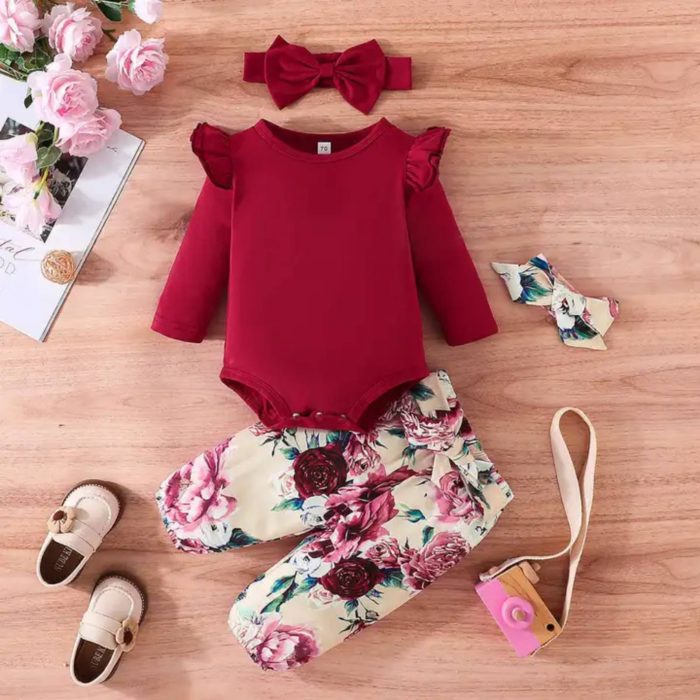 Casual Floral Red Set 2601 - Image 1
