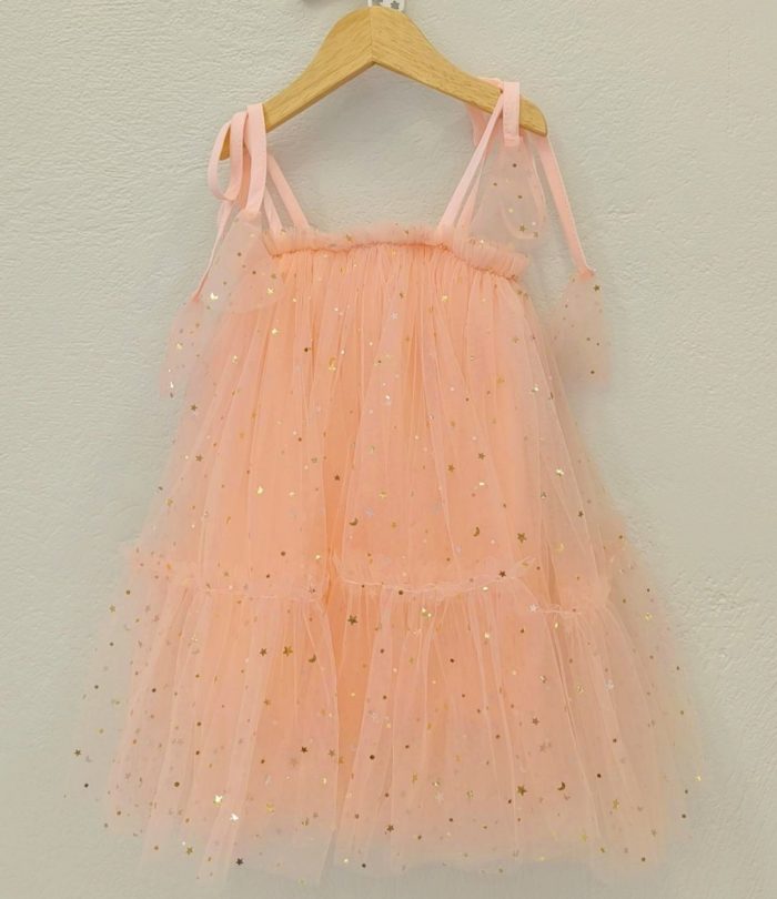 Stars Dress Peach 3976 - Image 1