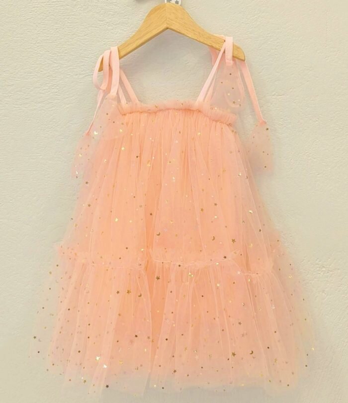 Stars Dress Peach 3976 - Image 2