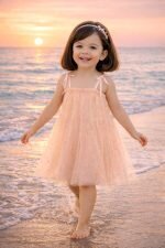 Stars Dress Peach 3976