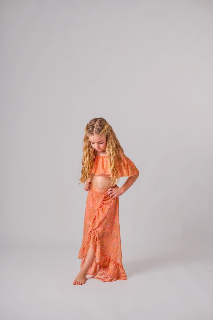 παδική φούστα minielephant Lumina Wrap Skirt Peach 5831 - Image 4